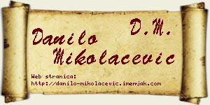 Danilo Mikolačević vizit kartica